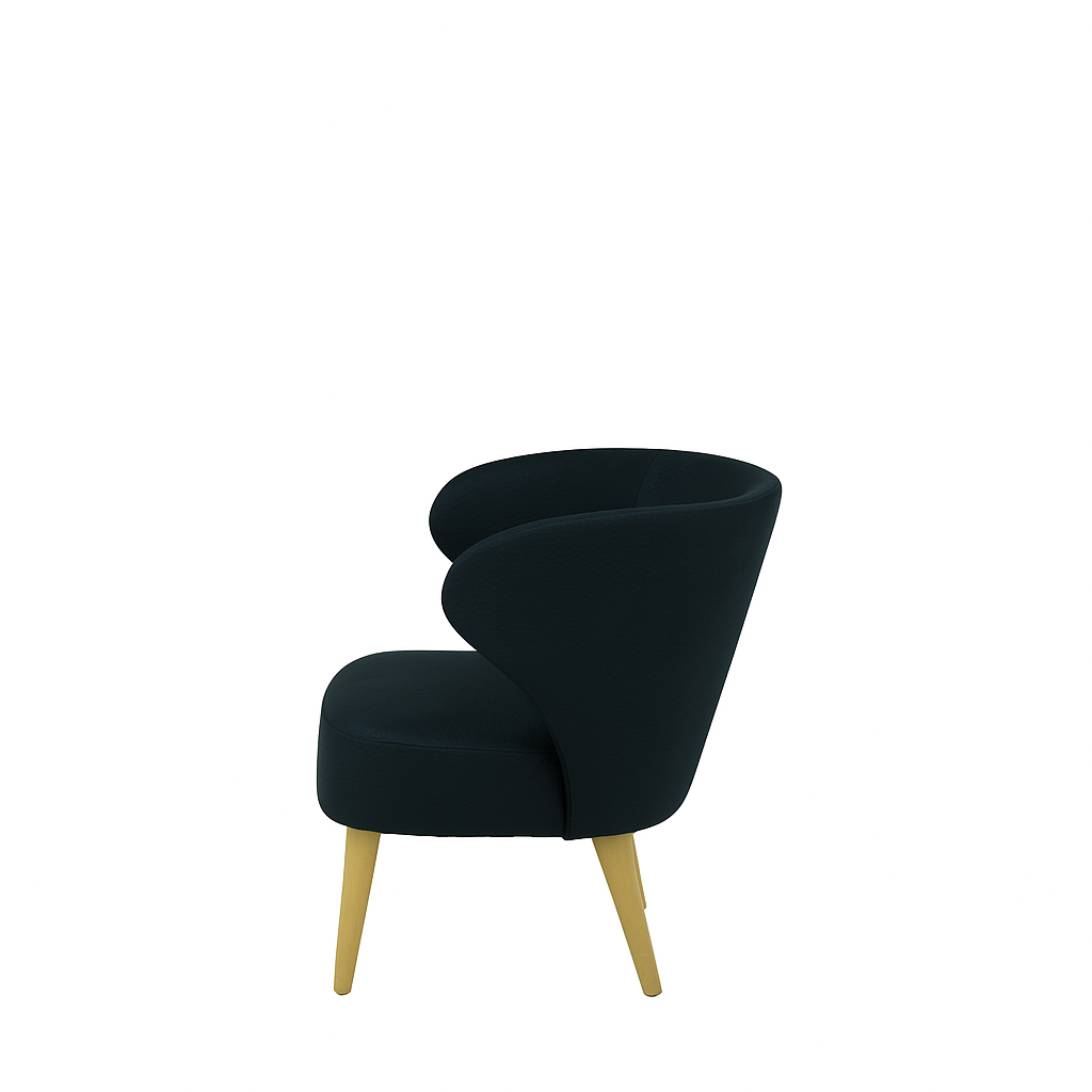 Fotoliu piele NEAGRA | model CAPRICE