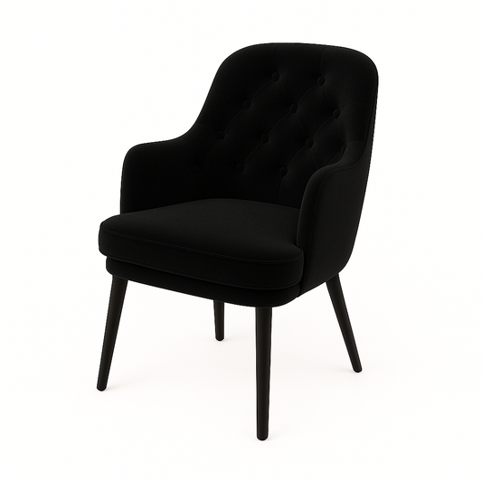 Fotoliu catifea NEAGRA | model MATEO