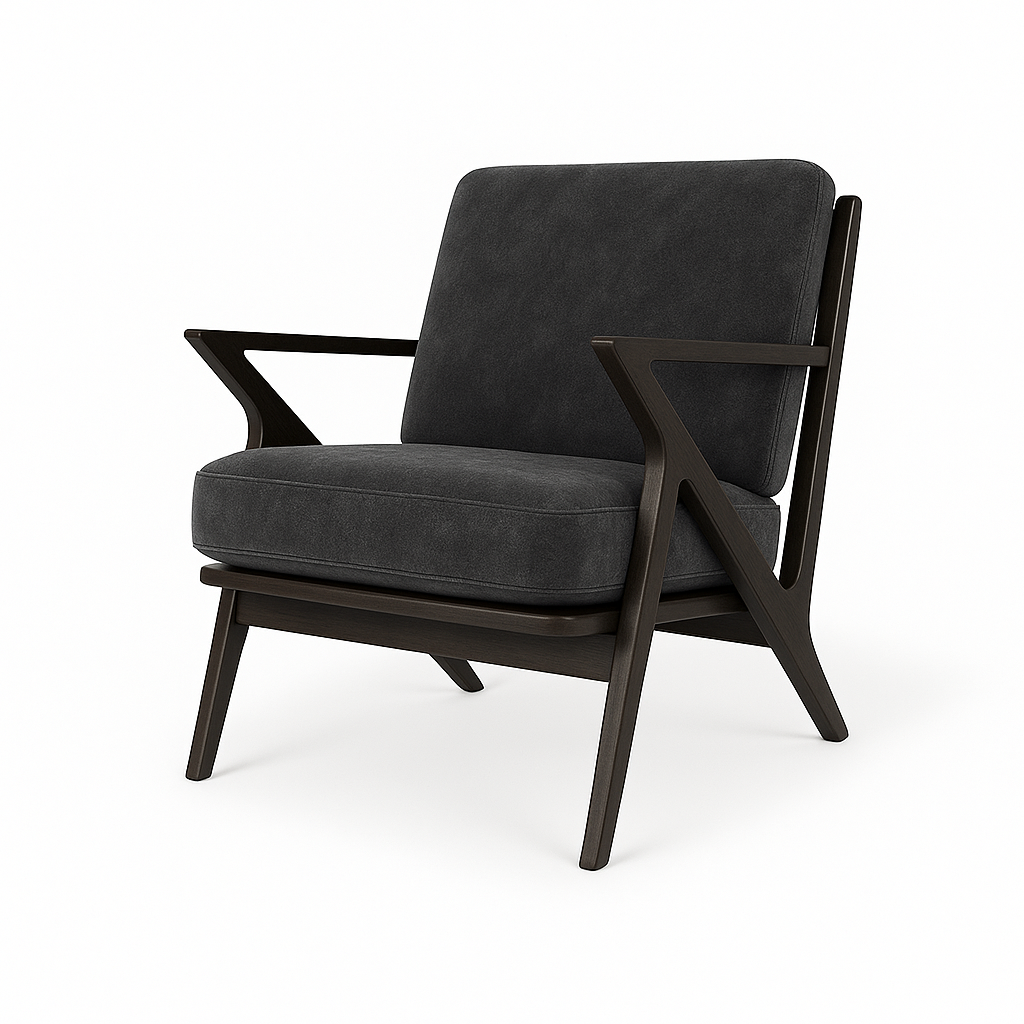 Fotoliu catifea GRI | model ROA