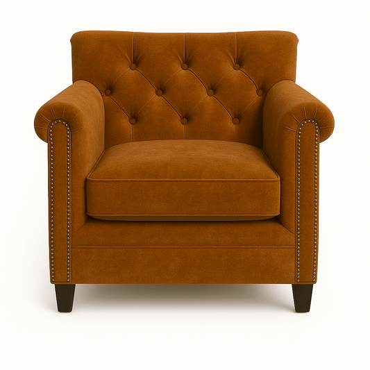 Fotoliu chesterfield TAN catifea MARO