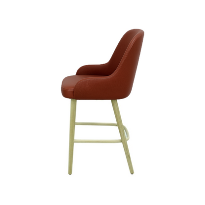 Scaun bar piele naturala BEJ | model ROCCO