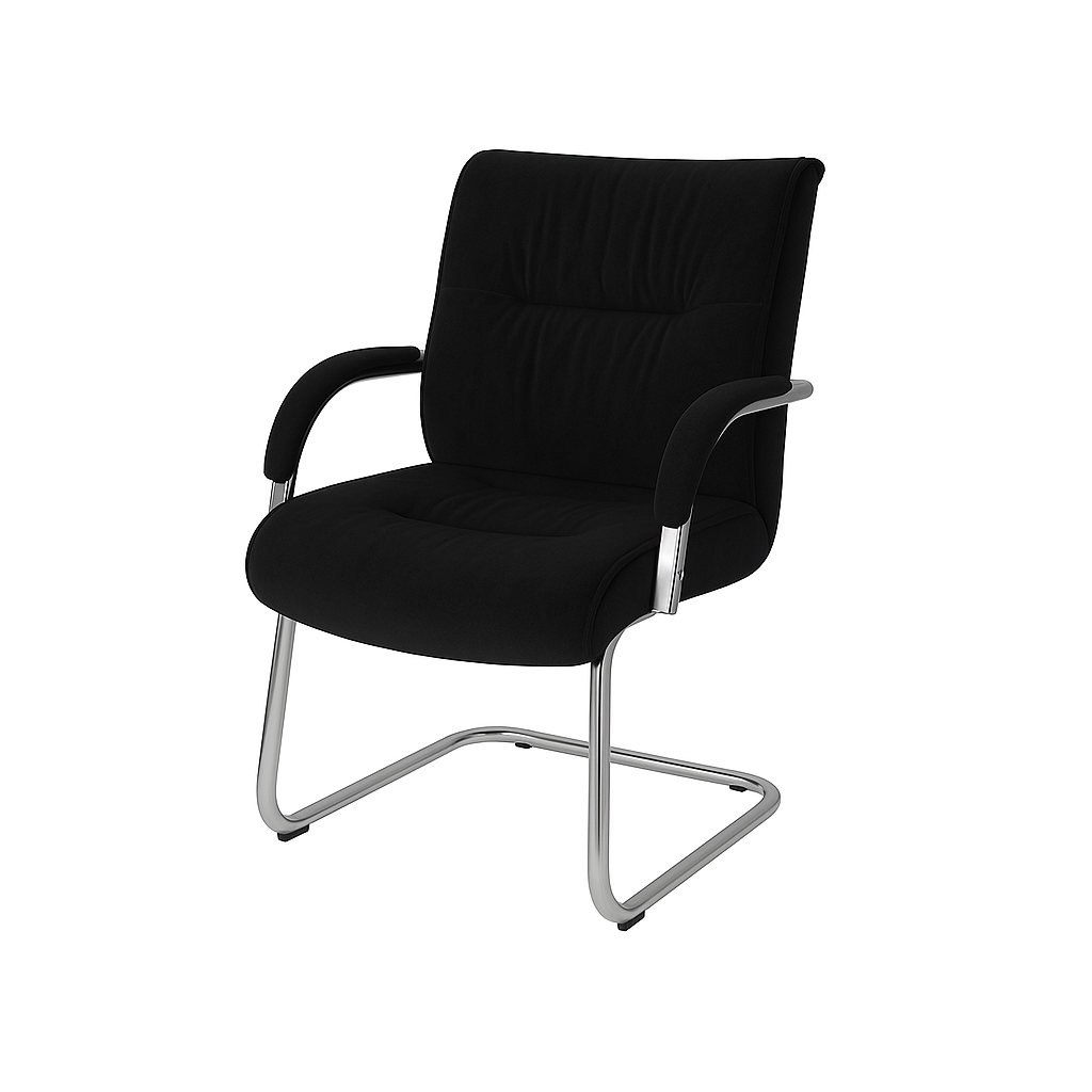 Scaun ergonomic catifea NEAGRA | model BIG STAR V